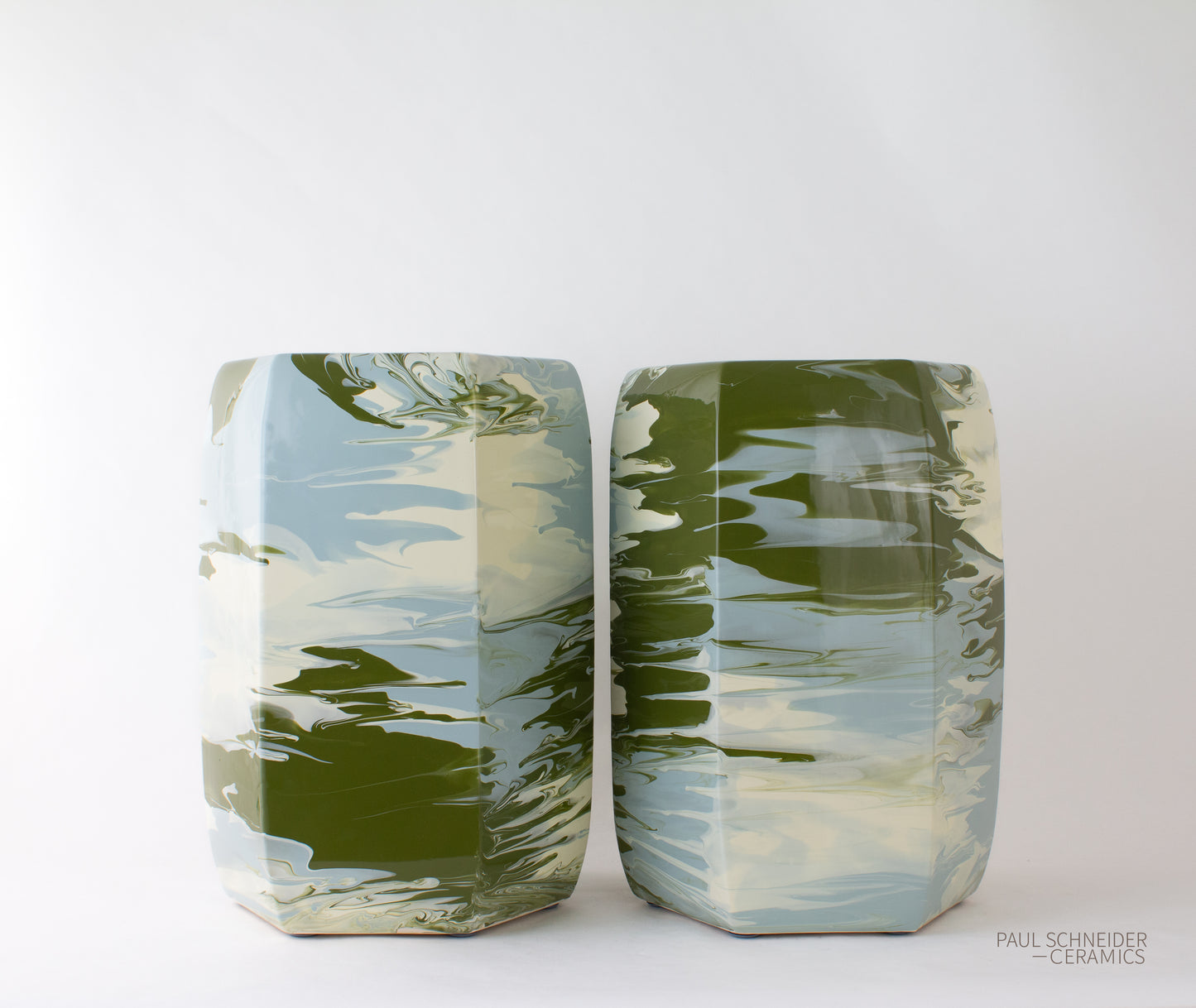 Hexagonal | Geode | #034 ivory, Nile, Fern