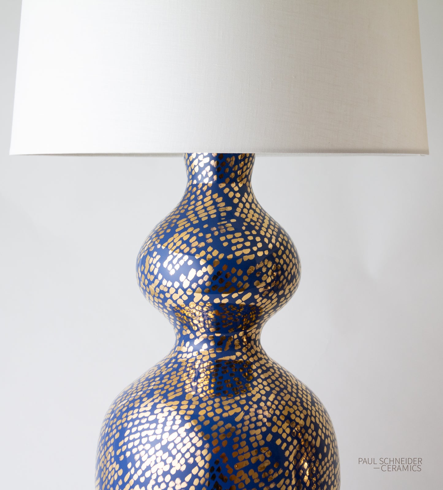 DOUBLE GOURD | Dappled | Royal Blue + Gold Lustre