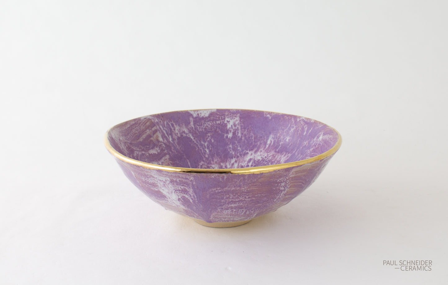 Bowl - Medium | Drip Brushed | #6045-m Violet + Gold Lustre Edge