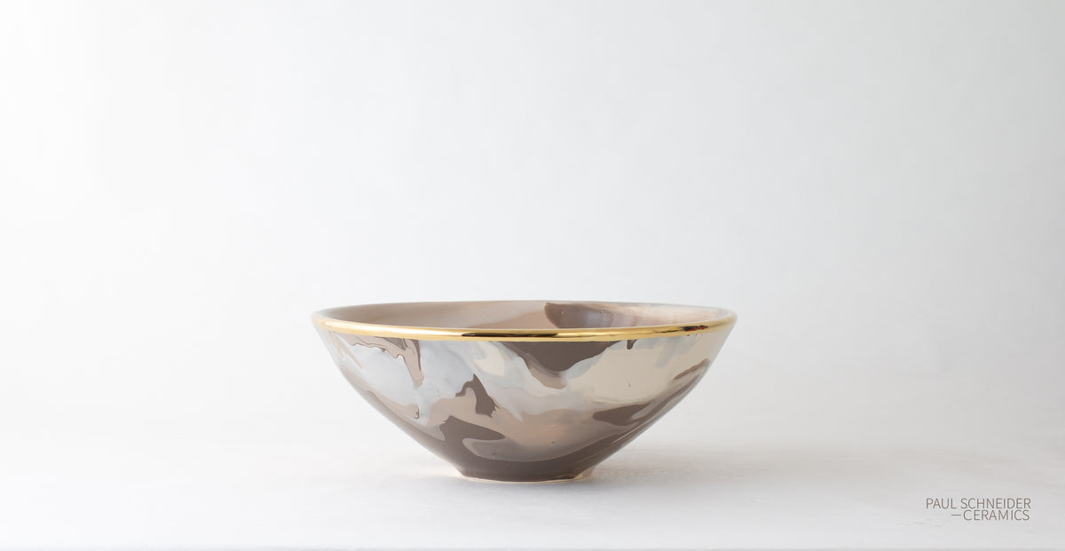 Bowl - Medium | Geode | #087 + gold lustre edge