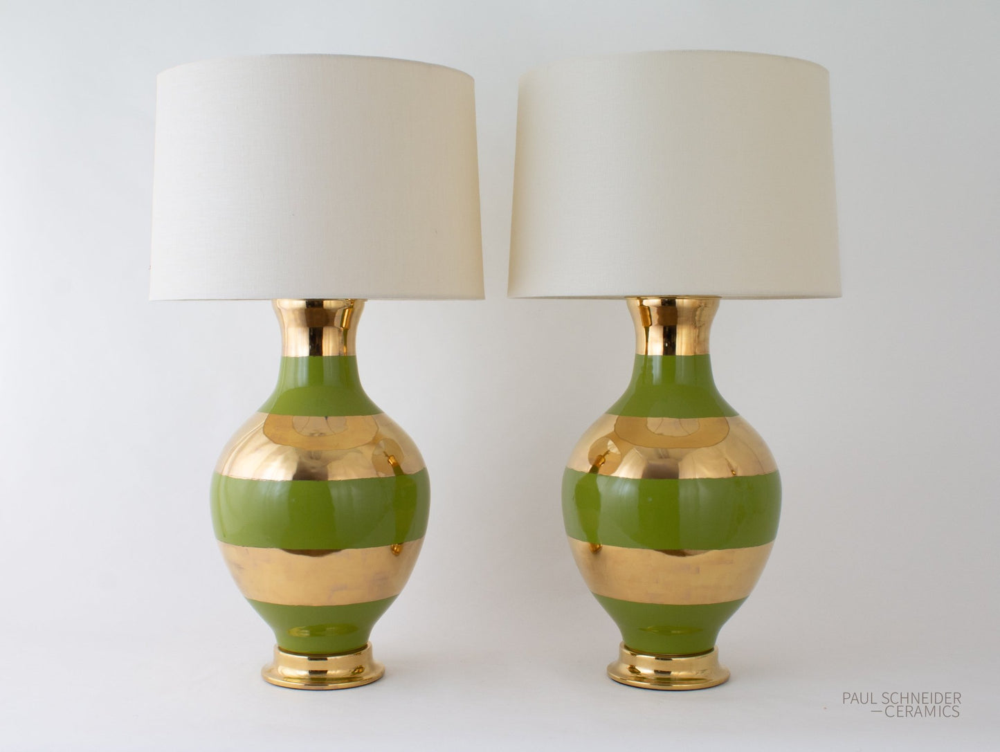 ATHENS Large | Banded | Olive + Gold Lustre - Athens Large