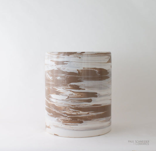 Cylindrical | Geode | #116 Bone White + Cappuccino - Stool