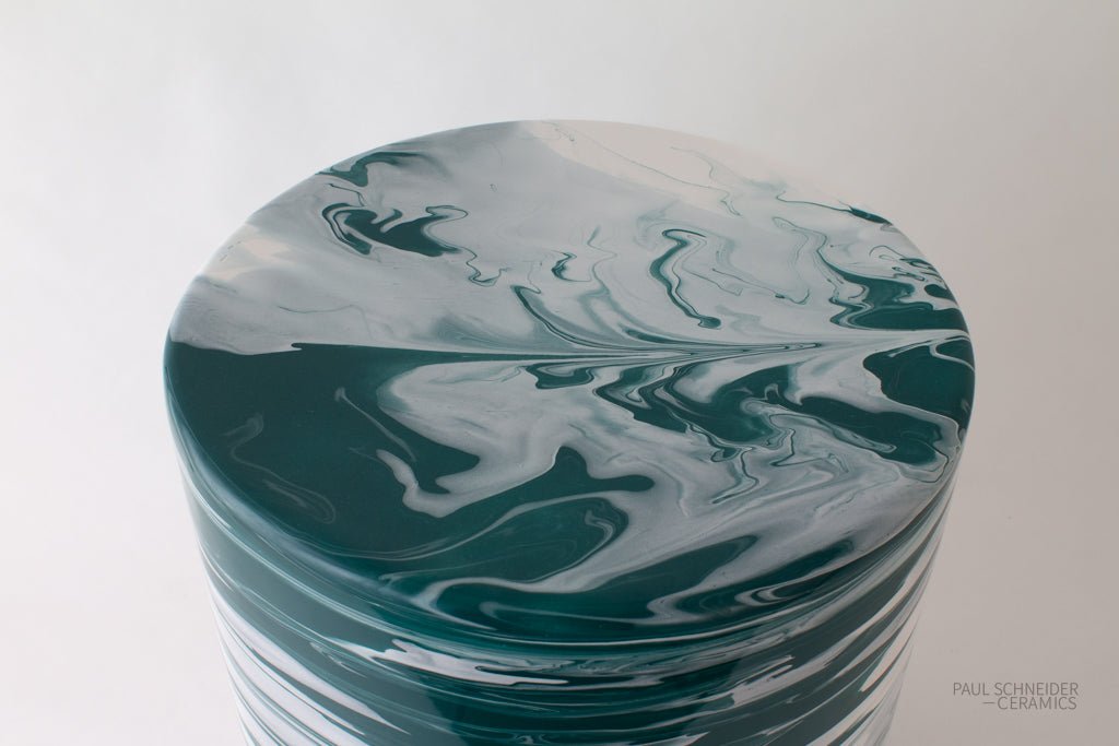 Cylindrical | Geode | #123 Bone White + Mallard - Stool