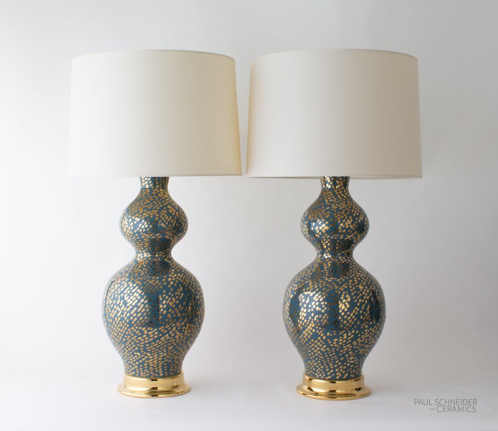 DOUBLE GOURD | Dappled | #1584-L + Gold Lustre - Double Gourd