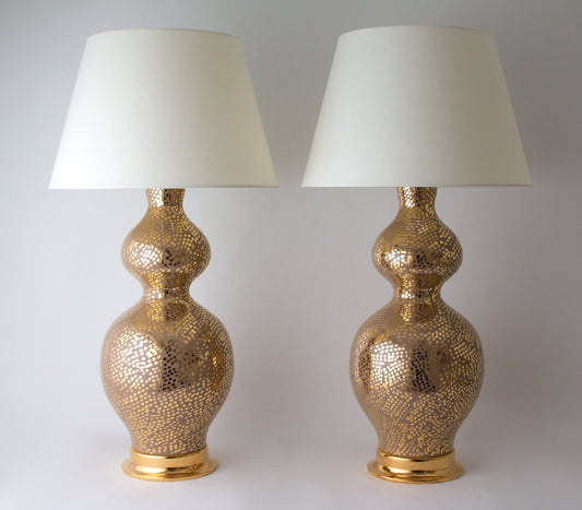 DOUBLE GOURD | Dappled | Cappuccino + Gold Lustre - Double Gourd