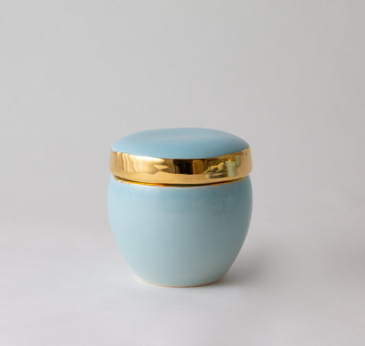 H&G | Jar | Jar #2 - Sky Blue + Gold Luster - Jars