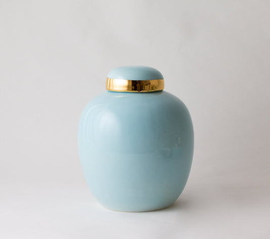 H&G | Jar | Jar #3 | Sky Blue + Gold Luster - Jars