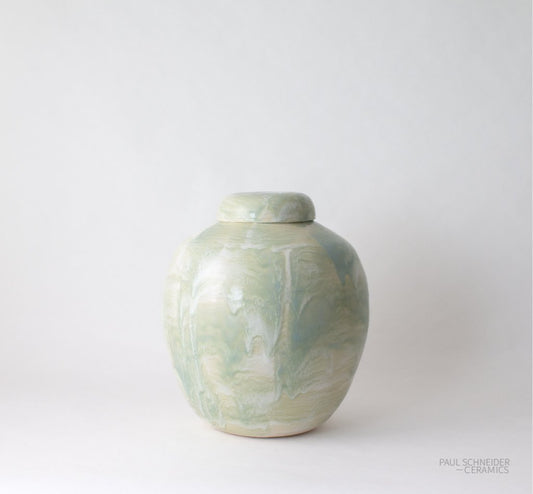 H&G | Jar | Jar #4 | Drip Brushed | Celadon - Jars