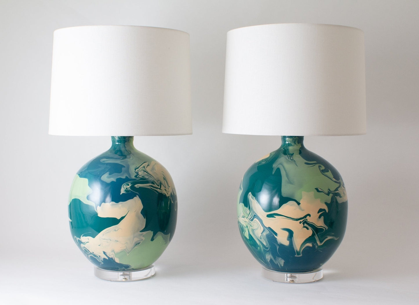 MARFA Round | Geode I Blue/Green + Cream (#009) - Marfa Round