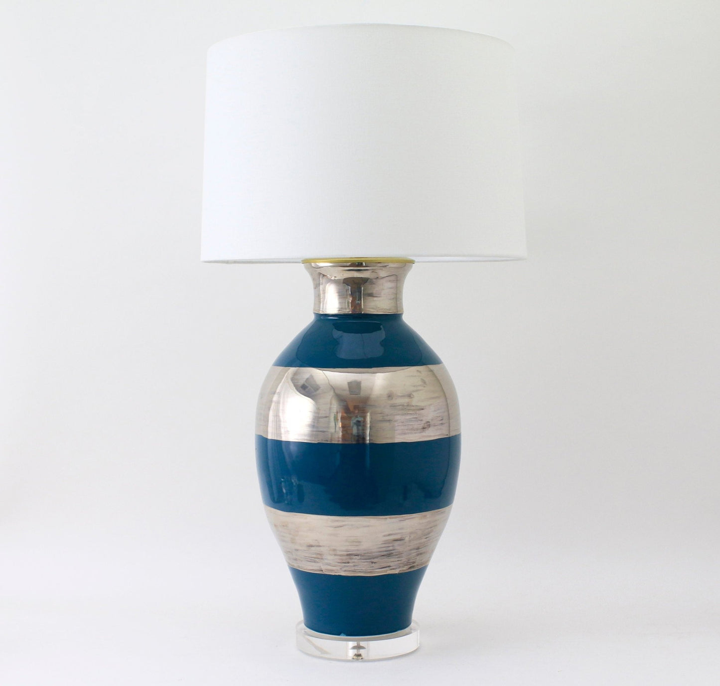 MATAGORDA | Banded | Teal + Platinum Lustre - Matagorda