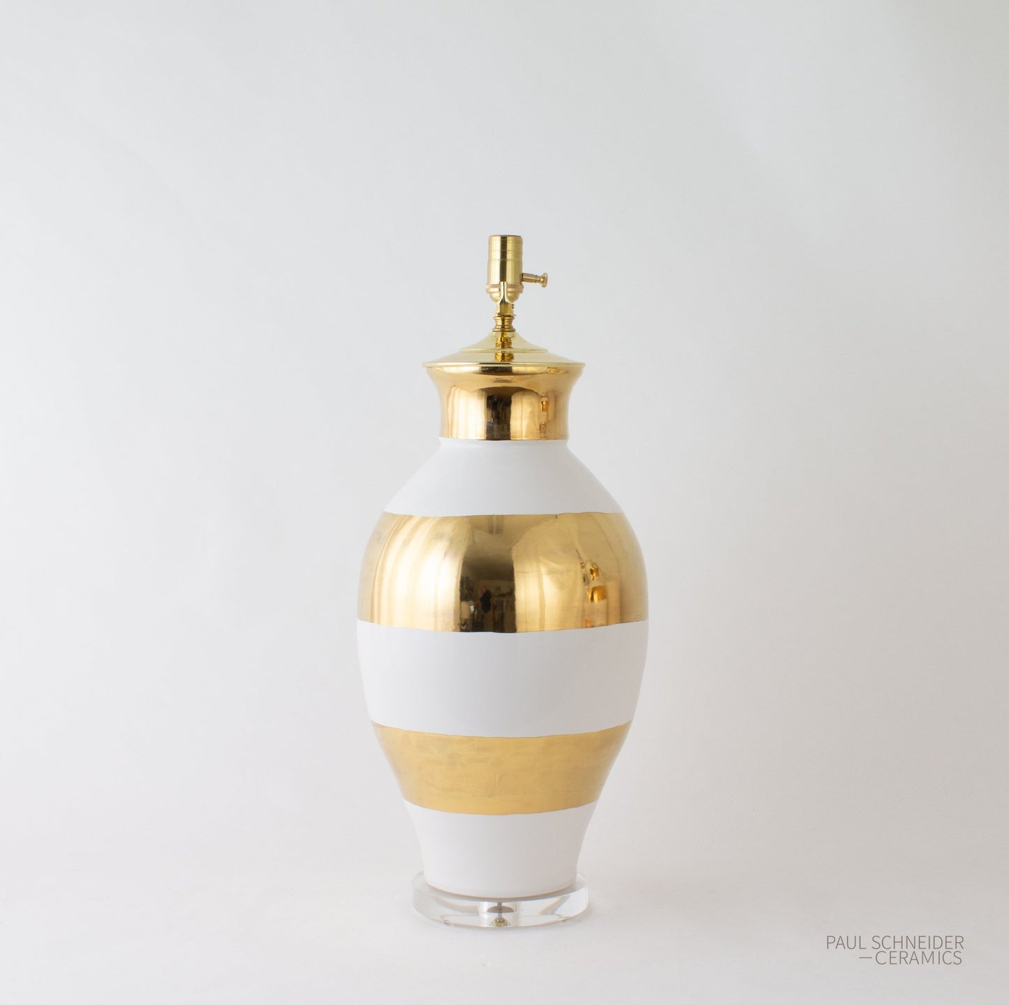 MATAGORDA | Banded | White + Gold Lustre - Matagorda