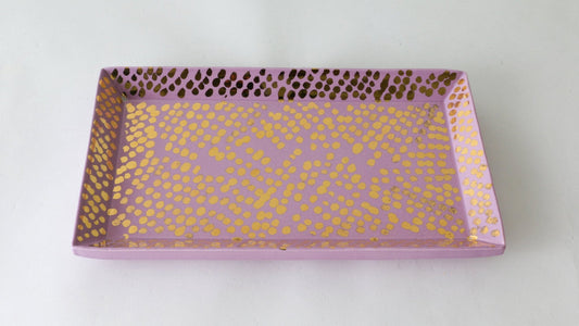 Tray - Rectangle| Dappled | Lilac + Gold Lustre - Tray - Rectangle