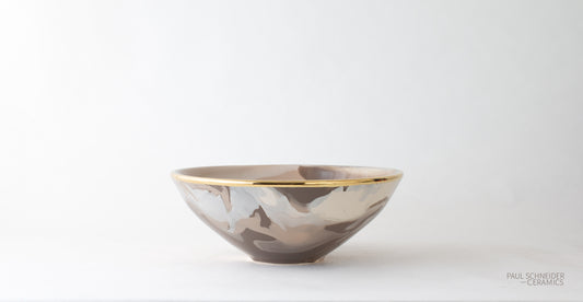 Bowl - Medium | Geode | #087 + gold lustre edge