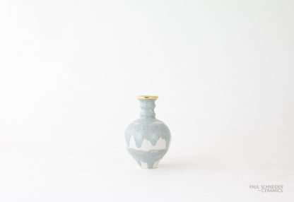 Vase | Hico - Mini | Drip Banded | Grey + gold lustre