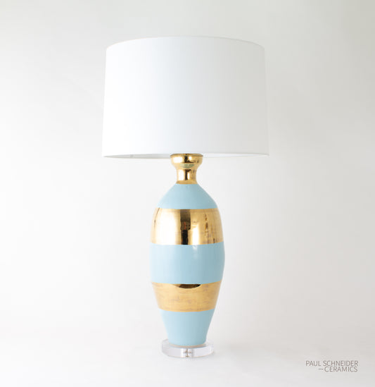 ELIZABETH | Lustre | Gold Bands + Sky Blue