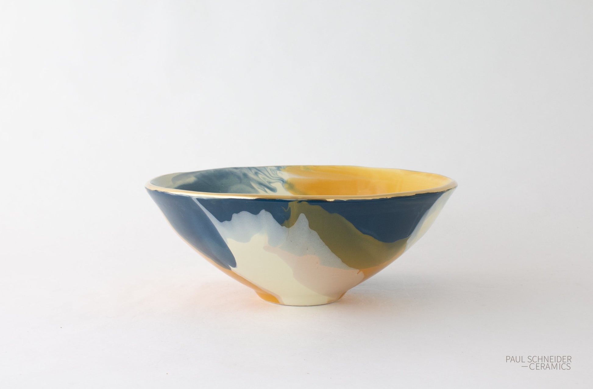 Bowl - Medium | Geode | #079 + gold lustre edge - Bowls - Medium