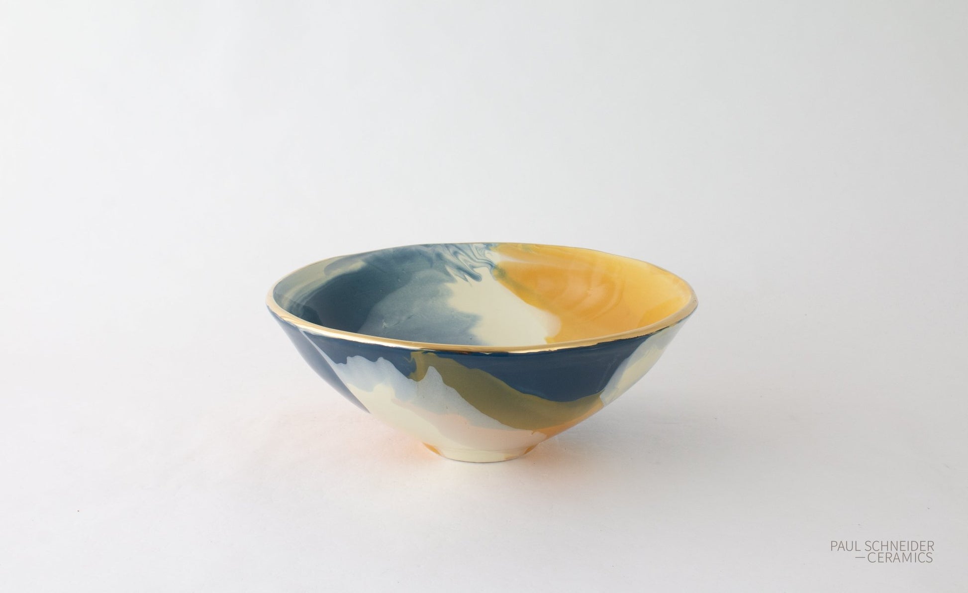 Bowl - Medium | Geode | #079 + gold lustre edge - Bowls - Medium