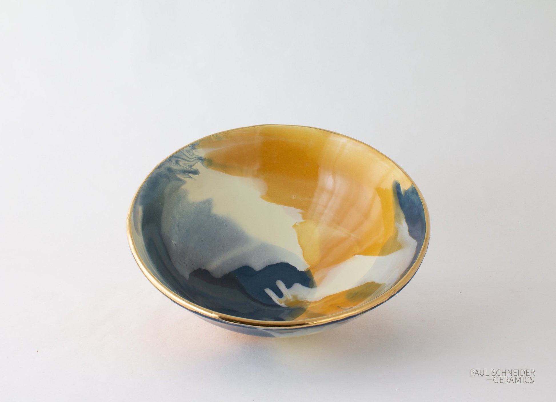 Bowl - Medium | Geode | #079 + gold lustre edge - Bowls - Medium