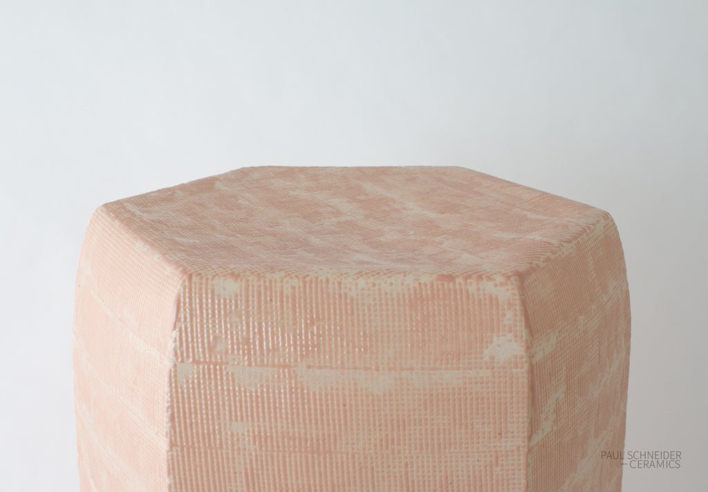 Hexagonal | Thatched | Rose Crackle - Stool