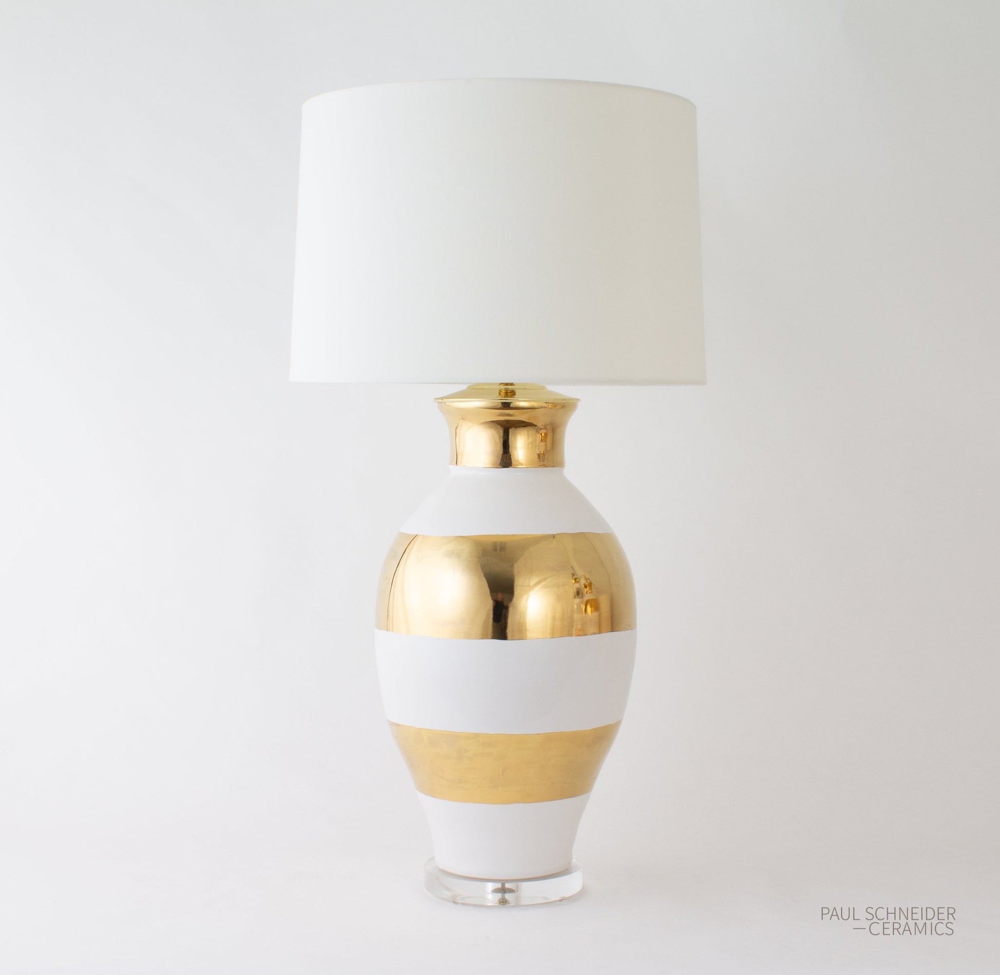 MATAGORDA | Banded | White + Gold Lustre - Matagorda