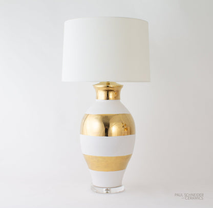 MATAGORDA | Banded | White + Gold Lustre - Matagorda