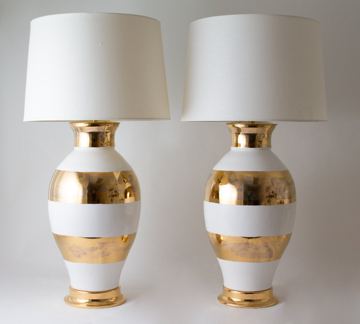 MATAGORDA | Banded | White + Gold Lustre - Matagorda