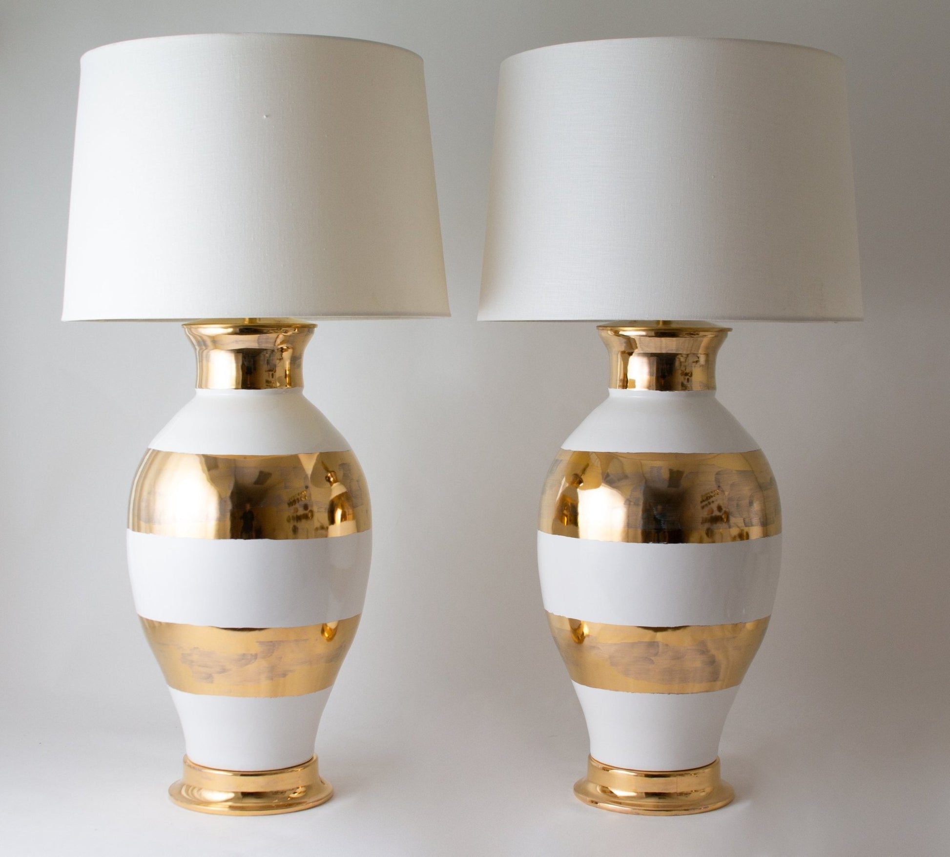 MATAGORDA | Banded | White + Gold Lustre - Matagorda