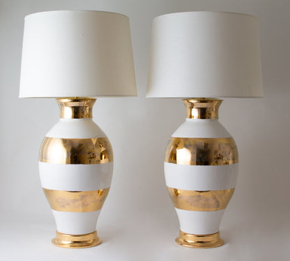 MATAGORDA | Banded | White + Gold Lustre - Matagorda