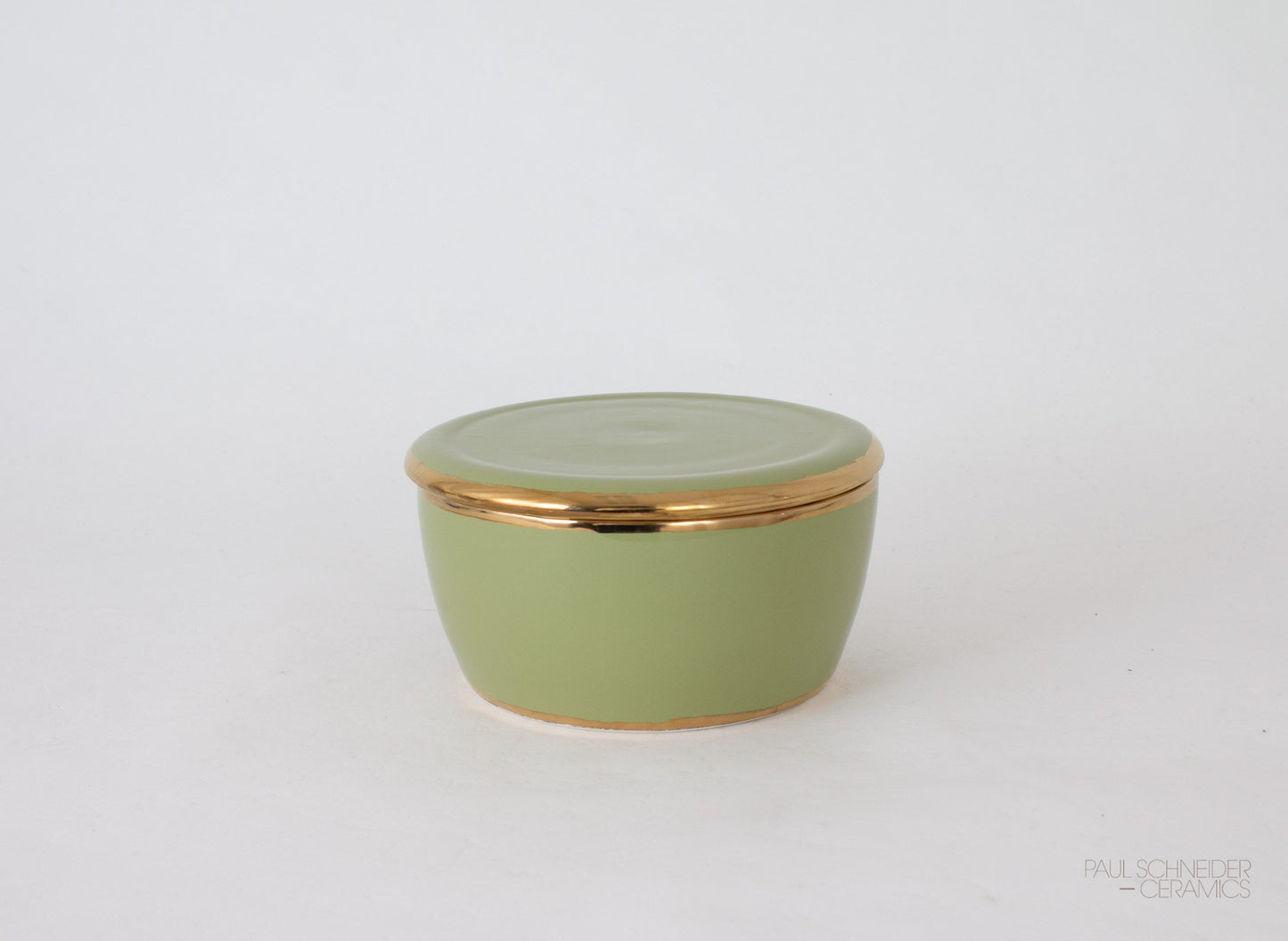 Box - Lidded | Pale Green + Gold Lustre